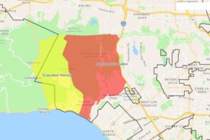 Getty Fire map