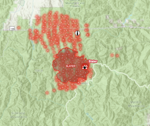 Slater Fire Map